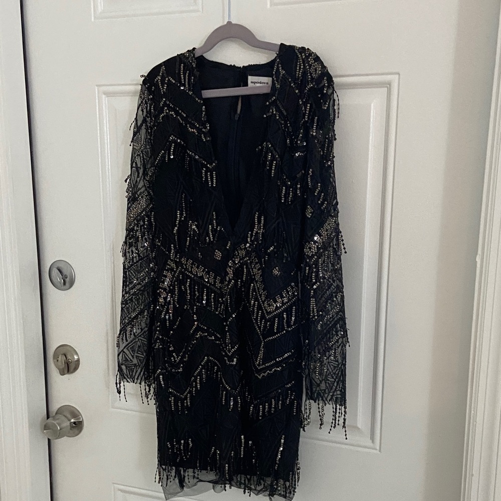 Black and Gold sequin Dress